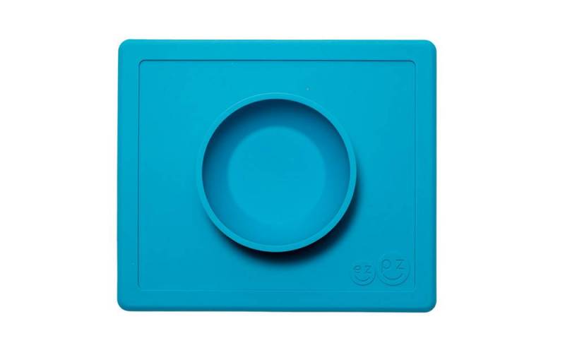 Bandeja con Plato de Silicona Happy Bowl color Azul
