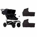 Cochecito Gemelar Duet 3.0 de Mountain Buggy con 2 capazos black