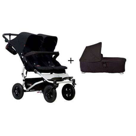 Cochecito Gemelar Duet 3.0 de Mountain Buggy con 1 capazo black