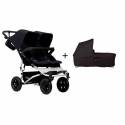 Cochecito Gemelar Duet 3.0 de Mountain Buggy con 1 capazo black