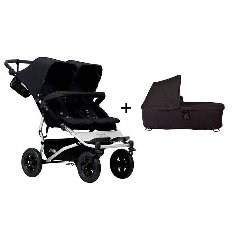 Cochecito Gemelar Duet 3.0 de Mountain Buggy con 1 capazo grid