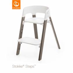 Silla STOKKE Steps gris bruma blanco