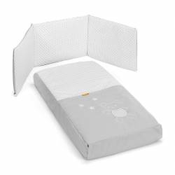 Colcha & Protetor Set COTINFANT para Doco Sleeping Bear Berço Cinza