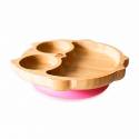 Plato de Bambú Ecológico Búho de Eco Rascals rosa