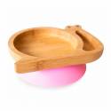 Plato de Bambú Ecológico caracol de Eco Rascals rosa