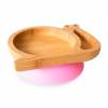 Plato de Bambú Ecológico caracol de Eco Rascals rosa