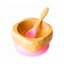 Bowl de Bambú Ecológico con Cuchara de Eco Rascals rosa