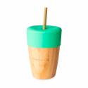 Vaso de Bambú Eco Rascals con Tapa y Pajita 240 ml verde