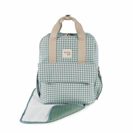 Mochila Maternal Walking Mum I Love Vichy verde