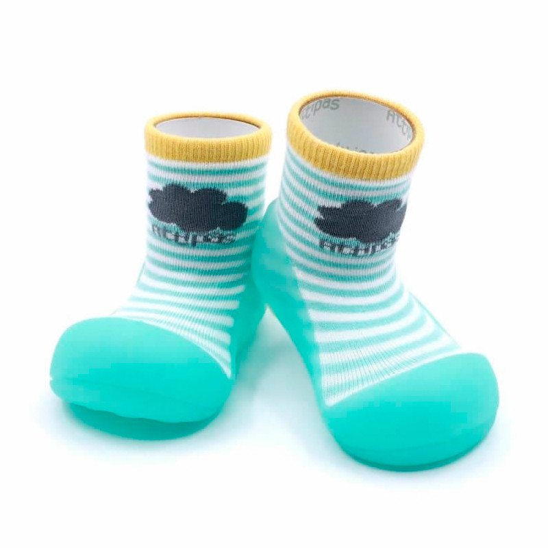 Sapatos de bebê Attipas menta Peekaboo