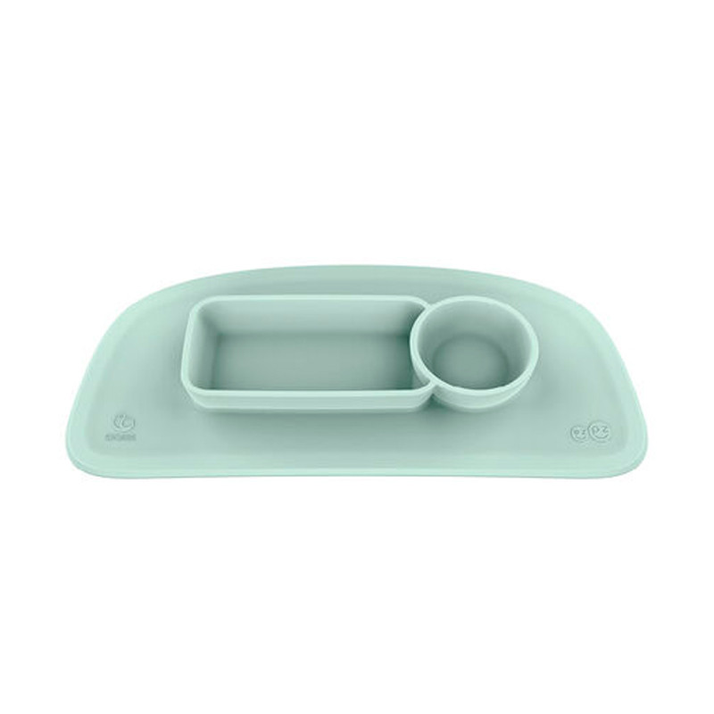 Plato con Bandeja de Silicona EZPZ by Stokke gris suave
