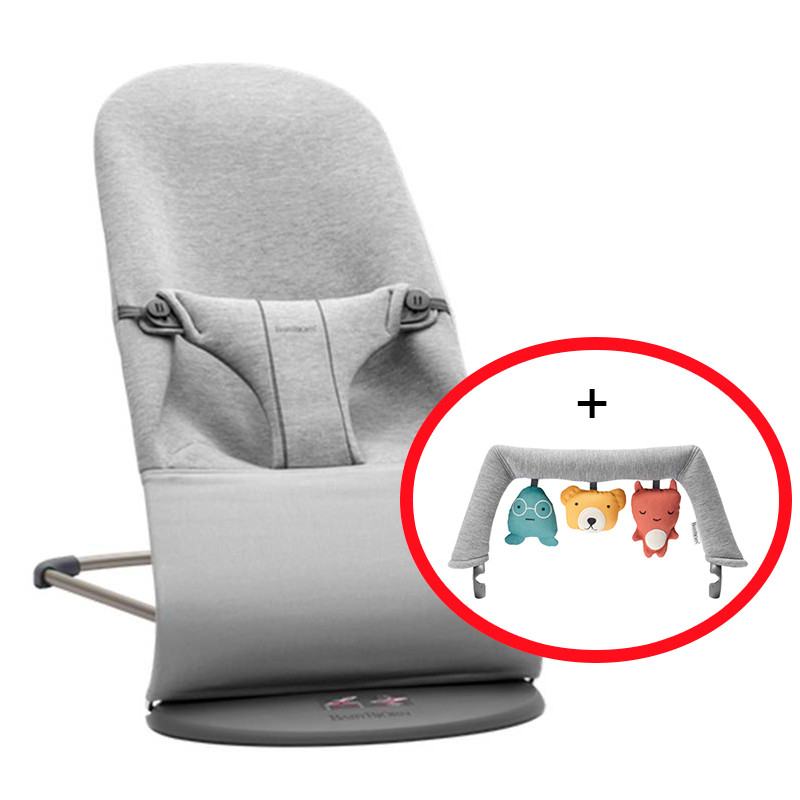 BabyBjorn Bliss 3D Suéter Cinza Claro Pacote de Rede com Brinquedo