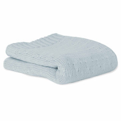 Manta de Tricot Algodón Orgánico Granny Bonjourbébé 70x90 cm azul
