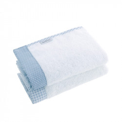 Conjunto de 2 toalhas Vichy10 CAMBRASS azul claro