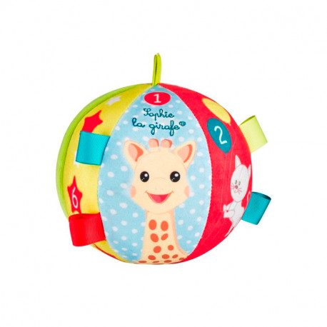 Sophie, a girafa aprendendo bola