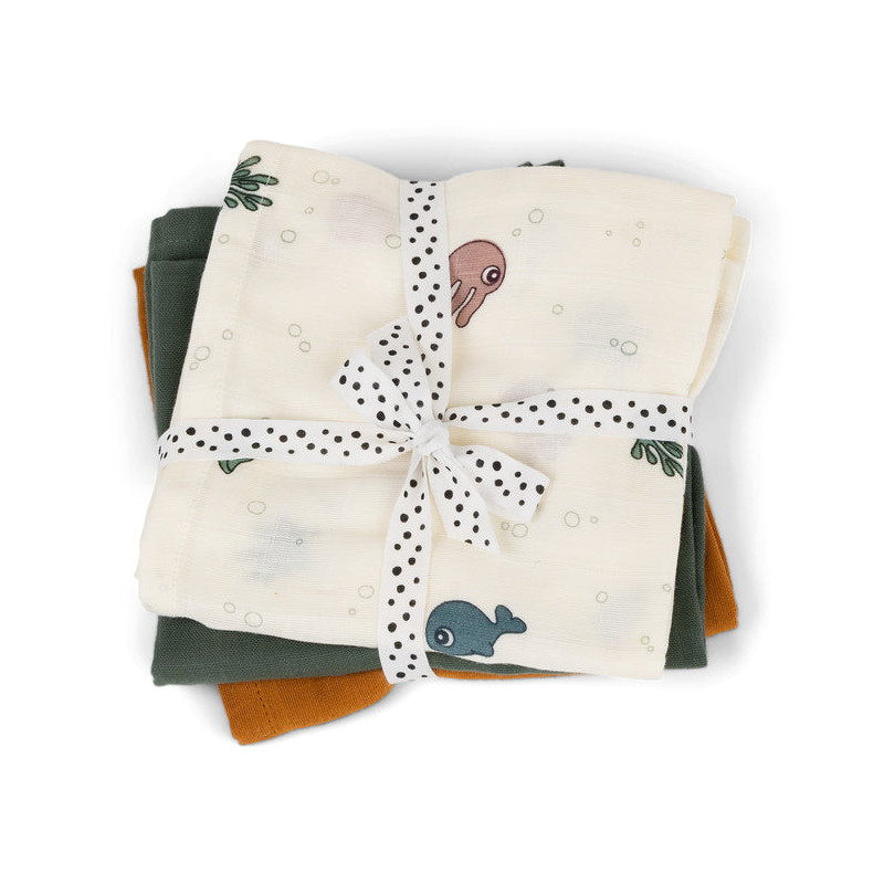 Muslins DONE BY DEER Sea Friends Pack 3 pcs