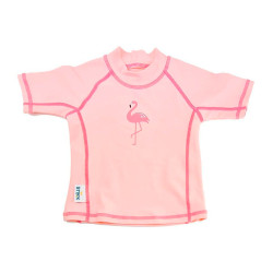 Camiseta Flamingos de Manga Curta Proteção Solar btbox