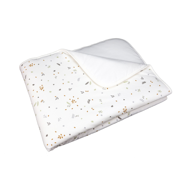 Manta de algodão orgânico Sonpetit folhas