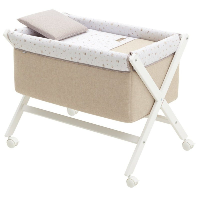 Mini Berço Tesoura de Madeira Branco CAMBRASS Verde