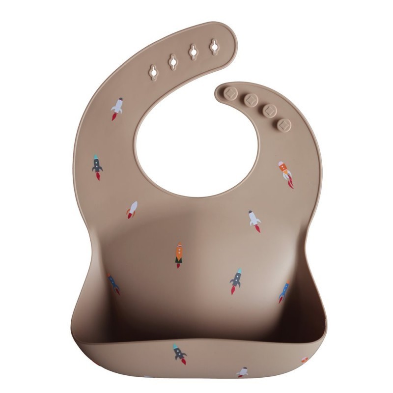 Babero Silicona Mushie Rocket 26.5X3.5 Cm