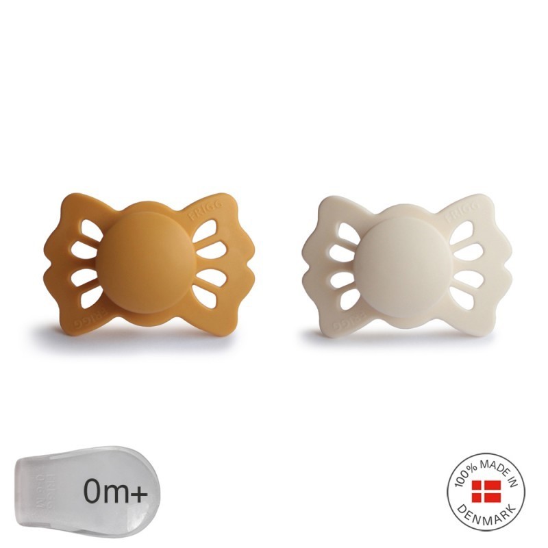 Pack 2 Chupetas de Silicone Simétricas Mushie Mel da Sorte 0+