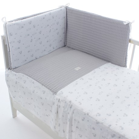Colcha y Protector de Cuna 60 Uzturre Telma gris