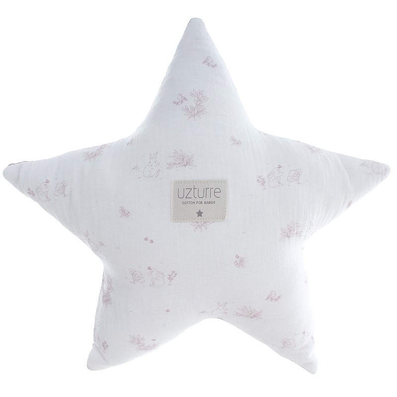 Cojín Estrella Uzturre Telma rosa empolvado