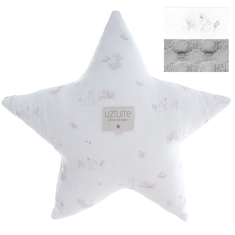 Cojín Estrella Uzturre Telma rosa empolvado