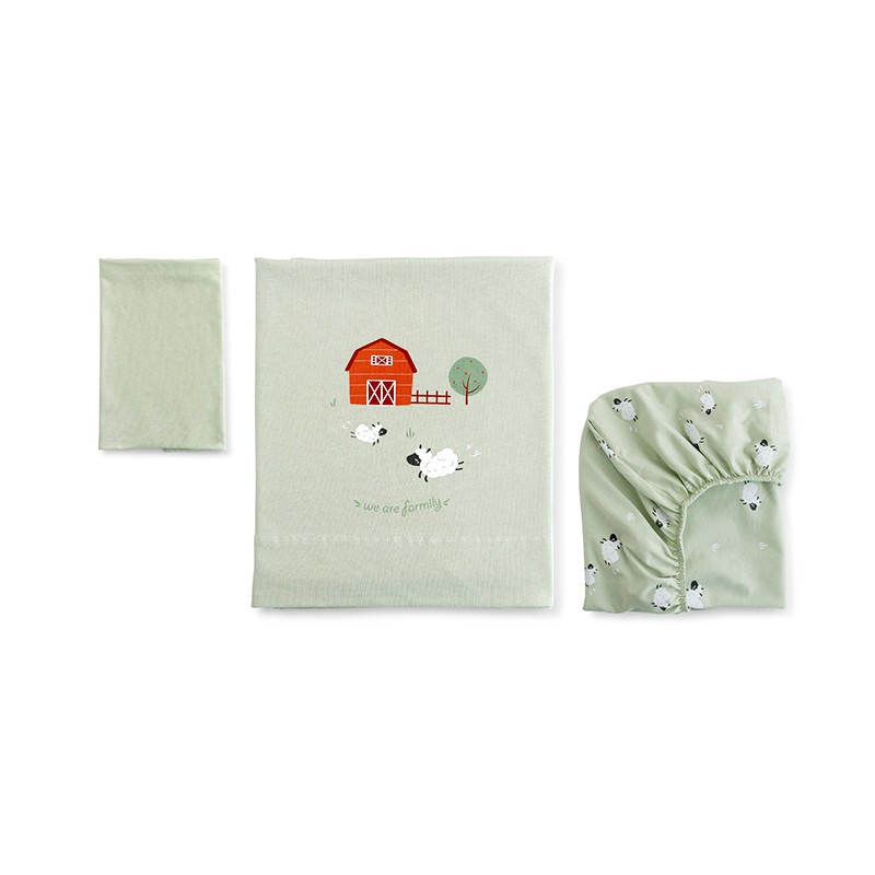 Conjunto de Lençóis Mini Berço Bonjourbebe Funny Farm 3p