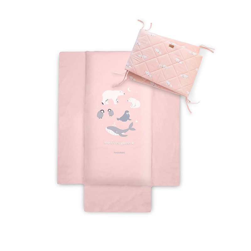Colcha e Protetor Bonjourbebe Polaris Pink Pack para Berço
