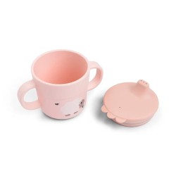 Caneca de DONE BY DEER rosa Tiny Farm com alças