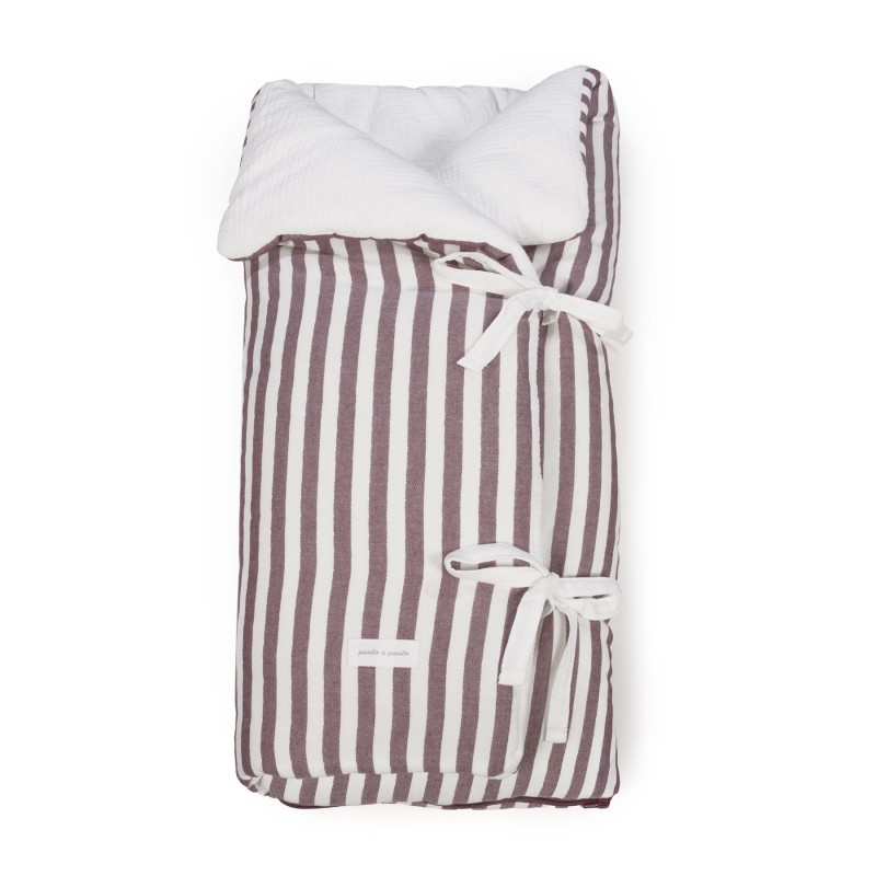 Saco de Swaddle de Arroz Pasito a Pasito Listras de Cereja