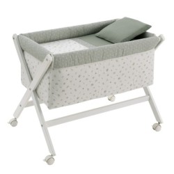 Minicuna Tijera Madera Cambrass Calma Verde/Bco 55X87X74 Cm