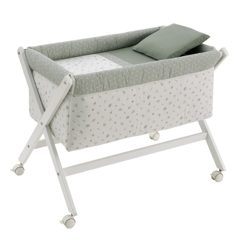 Minicuna Tijera Madera Cambrass Calma Verde/Bco 55X87X74 Cm