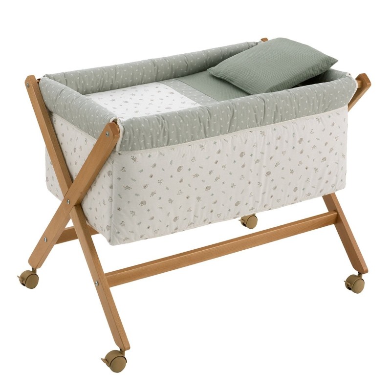 Minicuna Tijera Madera Cambrass Calma Verde/Natural 55X87X74 Cm