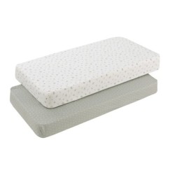 Lençol de berço Embalagem de 60 Unidades 2 Unidades. 60X120X17 cm CAMBRASS Calma Green