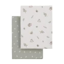Mini embalagem de lençóis para berço 2 unidades. 50X82X10 cm CAMBRASS Calma Green