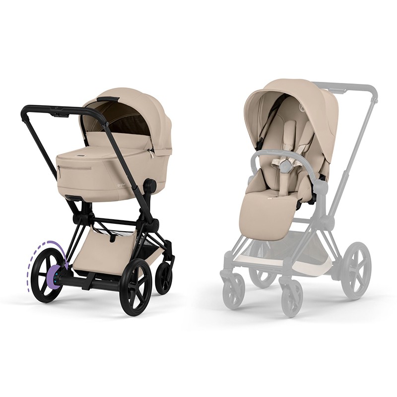 cybex e priam 2026 comfort matt black cozy beige