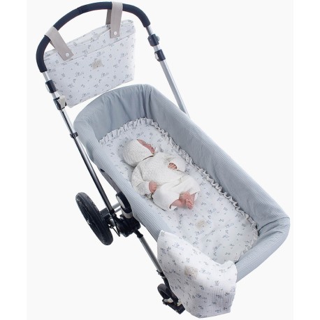 Lençol Embaixo Carrycot + Musselina Uzturre Menta Pablo